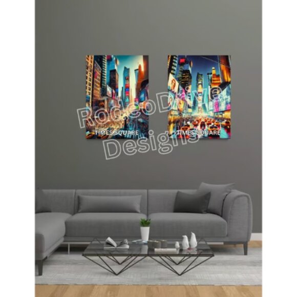 Times Square: Day and Night Energy 18x24 Print Times Square Wall Art by Denardai - Picture 2 of 4